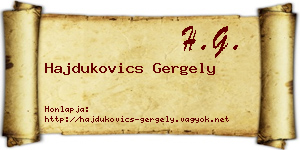 Hajdukovics Gergely névjegykártya